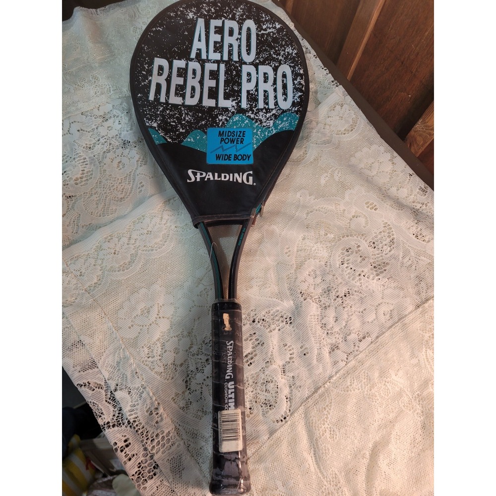 New Spalding Aero Rebel Pro Tennis Racquet Grip 4 5/8 Wide Body Shaft w/ Cover